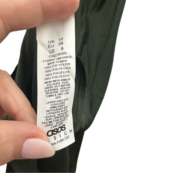 ASOS Forest Green Spaghetti Strap Maxi Dress Size 6 NWT - Picture 6 of 6